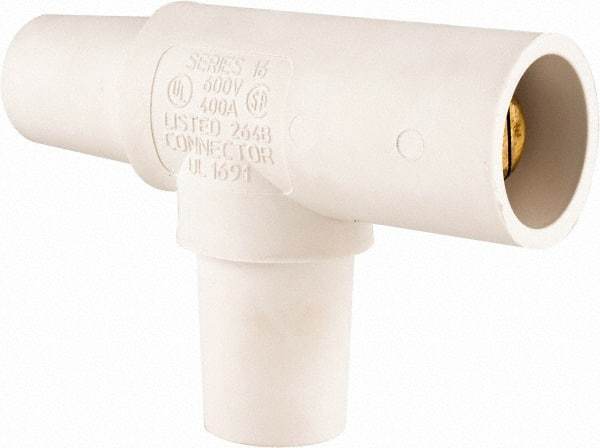 Leviton - 3R NEMA Rated, 600 Volt, 400 Amp, Female-Female-Male, Cam Type, Tapping Tee - White - USA Tool & Supply