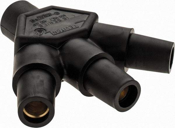 Leviton - 3R NEMA Rated, 600 Volt, 400 Amp, Male-Female-Female-Female, Cam Type, 3-Fer Single Pole Plug and Connector - Black - USA Tool & Supply
