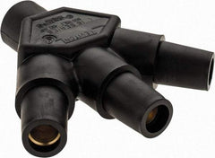 Leviton - 3R NEMA Rated, 600 Volt, 400 Amp, Male-Female-Female-Female, Cam Type, 3-Fer Single Pole Plug and Connector - Black - USA Tool & Supply