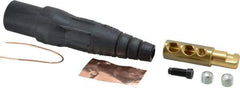 Leviton - 3R NEMA Rated, 600 Volt, 300 Amp, 2 to 2/0 AWG, Cam, Double Set Screw, Male Single Pole Plug and Connector - 7.01 Inch Long, Black - USA Tool & Supply