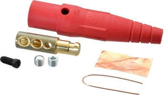 Leviton - 3R NEMA Rated, 600 Volt, 300 Amp, 2 to 2/0 AWG, Cam, Double Set Screw, Male Single Pole Plug and Connector - 7.01 Inch Long, Red - USA Tool & Supply