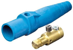 Leviton - 3R NEMA Rated, 600 Volt, 400 Amp, 1/0 to 4/0 AWG, Cam, Single Set Screw, Male Single Pole Plug and Connector - 7.01 Inch Long, Green - USA Tool & Supply