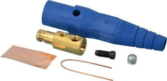 Leviton - 3R NEMA Rated, 600 Volt, 400 Amp, 1/0 to 4/0 AWG, Cam, Single Set Screw, Male Single Pole Plug and Connector - 7.01 Inch Long, Blue - USA Tool & Supply