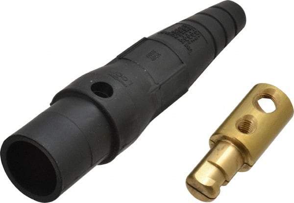 Leviton - 3R NEMA Rated, 600 Volt, 400 Amp, 1/0 to 4/0 AWG, Cam, Single Set Screw, Male Single Pole Plug and Connector - 7.01 Inch Long, Black - USA Tool & Supply
