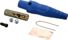 Leviton - 3R NEMA Rated, 600 Volt, 300 Amp, 2 to 2/0 AWG, Cam, Double Set Screw, Female Single Pole Plug and Connector - 6.85 Inch Long, Blue - USA Tool & Supply