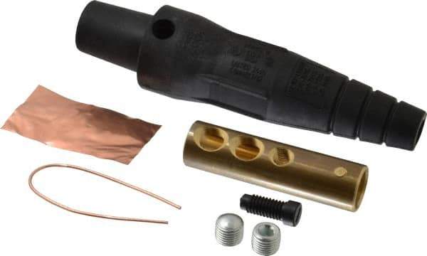 Leviton - 3R NEMA Rated, 600 Volt, 300 Amp, 2 to 2/0 AWG, Cam, Double Set Screw, Female Single Pole Plug and Connector - 6.85 Inch Long, Black - USA Tool & Supply