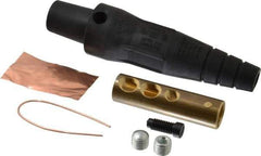 Leviton - 3R NEMA Rated, 600 Volt, 300 Amp, 2 to 2/0 AWG, Cam, Double Set Screw, Female Single Pole Plug and Connector - 6.85 Inch Long, Black - USA Tool & Supply