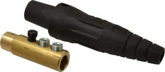 Leviton - 3R NEMA Rated, 600 Volt, 400 Amp, 1/0 to 4/0 AWG, Cam, Double Set Screw, Female Single Pole Plug and Connector - 6.85 Inch Long, Black - USA Tool & Supply