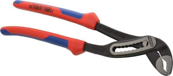 Knipex - 10" OAL, 1" Jaw Length, Adjustable Pliers - Self Gripping Jaw, Standard Head, Comfort Grip Handles - USA Tool & Supply