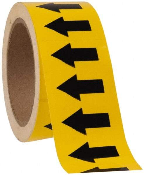 NMC - Pipe Marker with No Legend and Arrow Graphic - 1 to 10" Pipe Outside Diam, Black on Yellow - USA Tool & Supply
