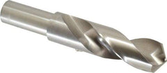 Cleveland - 1-1/4" 118° Spiral Flute High Speed Steel Screw Machine Drill Bit - Bright Finish, Right Hand Cut, 4-3/8" Flute Length, 6-3/4" OAL, Standard Point, Straight Shank - USA Tool & Supply