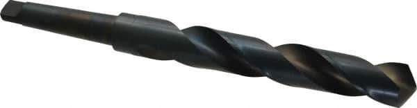 Cleveland - 1-1/4", 3MT 118° Point High Speed Steel Taper Shank Drill Bit - Oxide Finish, 7-7/8" Flute Length, 12-1/2" OAL, Spiral Flute, Series 2411 - USA Tool & Supply
