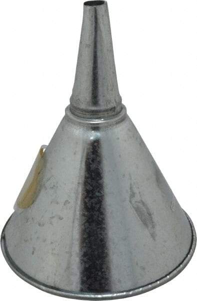 Plews - 1 Qt Capacity Steel Funnel - 6" Mouth OD, 3/4" Tip OD, Straight Spout - USA Tool & Supply