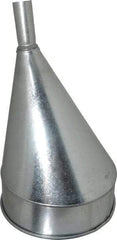 Plews - 8 Qt Capacity Steel Funnel - 10" Mouth OD, 1-1/4" Tip OD, Straight Spout - USA Tool & Supply