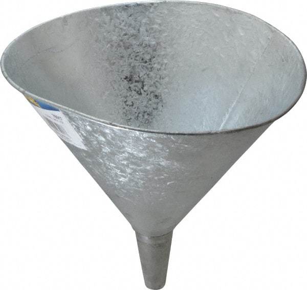 Plews - 7 pt Capacity Steel Funnel - 9-3/4" Mouth OD, 3/4" Tip OD, Straight Spout - USA Tool & Supply