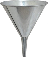 Plews - 24 oz Capacity Steel Funnel - 5-3/4" Mouth OD, 1/2" Tip OD, Straight Spout - USA Tool & Supply