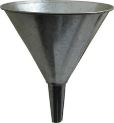 Plews - 32 oz Capacity Steel Funnel - 6-1/2" Mouth OD, 3/4" Tip OD, Straight Spout - USA Tool & Supply