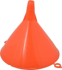 PRO-LUBE - 8 oz Capacity Plastic Funnel - 4-1/2" Mouth OD, 1/2" Tip OD, Straight Spout, Red - USA Tool & Supply