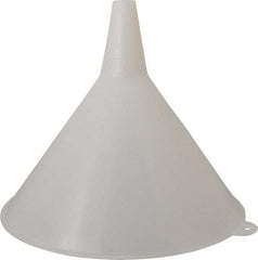 PRO-LUBE - 48 oz Capacity Plastic Funnel - 8" Mouth OD, 1" Tip OD, Straight Spout, White - USA Tool & Supply