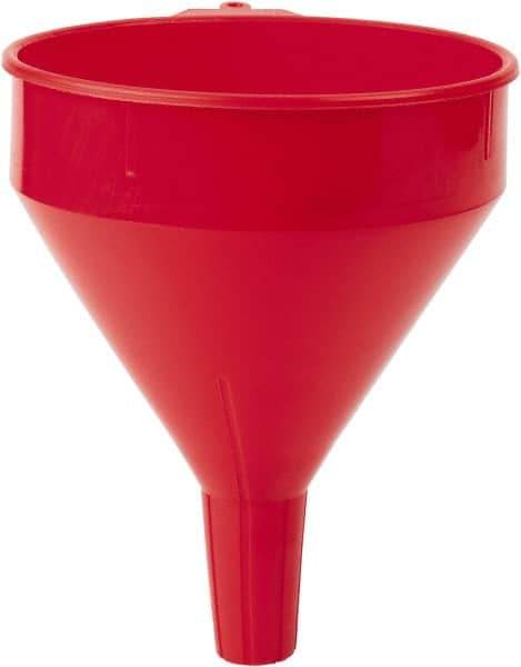 PRO-LUBE - 2 Qt Capacity Polyethylene Funnel - 7" Mouth OD, 1" Tip OD, Straight Spout, Red - USA Tool & Supply