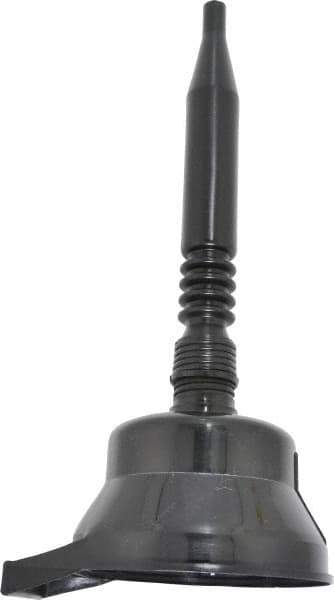 PRO-LUBE - Plastic Funnel - 6" Mouth OD, 3/4" Tip OD, 12" Flexible Spout, Black - USA Tool & Supply