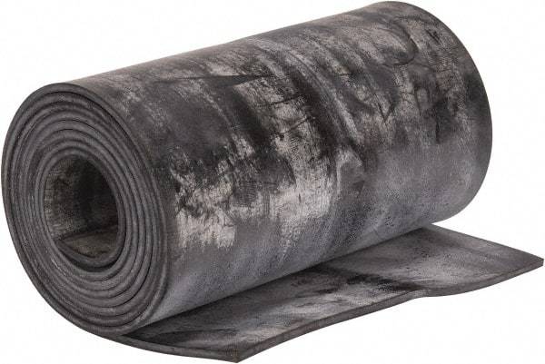 Made in USA - 1/8" Thick x 6" Wide x 60" Long, Plain Backed Buna-N Rubber Strip - Stock Length, 70 Shore A Durometer, 2,500 psi Tensile Strength, -20 to 170°F, Black - USA Tool & Supply