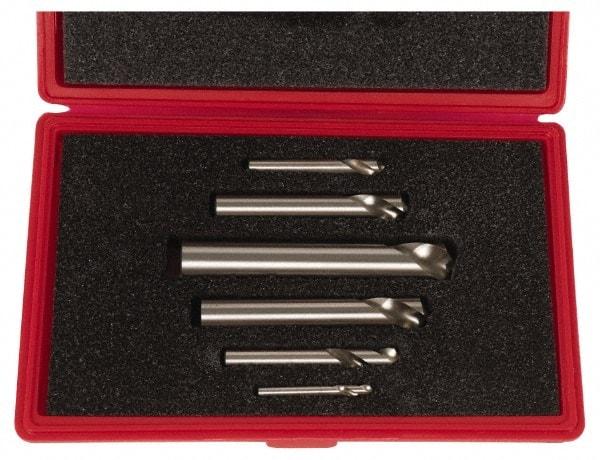 Cleveland - 1/4 to 1 Inch Body Diameter, 90° Point Angle, Spotting Drill Set - Bright Finish, High Speed Steel, Includes Six Spotting Drills - USA Tool & Supply