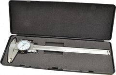 Fowler - 0" to 8" Range, 0.001" Graduation, 0.1" per Revolution, Dial Caliper - White Face, 2" Jaw Length - USA Tool & Supply