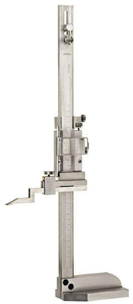 Fowler - 0 to 40 Inch Measurement, 0.001 Inch Graduation, Vernier Height Gage - Satin Chrome Finish, Stainless Steel - USA Tool & Supply