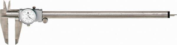 TESA Brown & Sharpe - 0" to 12" Range, 0.001" Graduation, 0.1" per Revolution, Dial Caliper - White Face, 2.5" Jaw Length - USA Tool & Supply