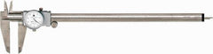 TESA Brown & Sharpe - 0" to 12" Range, 0.001" Graduation, 0.1" per Revolution, Dial Caliper - White Face, 2.5" Jaw Length - USA Tool & Supply