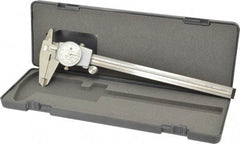 TESA Brown & Sharpe - 0" to 8" Range, 0.001" Graduation, 0.1" per Revolution, Dial Caliper - White Face, 1.9" Jaw Length - USA Tool & Supply