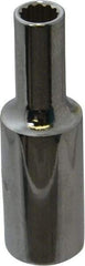 Proto - 1/4", 3/8" Drive, Deep Hand Socket - 12 Points, 2-1/8" OAL, Chrome Finish - USA Tool & Supply