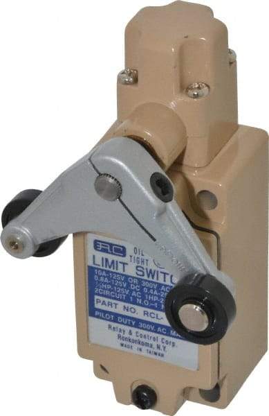 Value Collection - SPDT, NC/NO, 120 VAC, 240 VAC, 480 VAC at 10 Amps, Screw Terminal, Roller Lever Actuator, General Purpose Limit Switch - USA Tool & Supply
