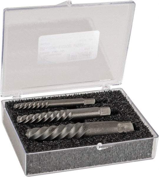 Cleveland - 3 Piece Spiral Flute Screw Extractor Set - Screw Range 25/32 to 1-7/8" - USA Tool & Supply