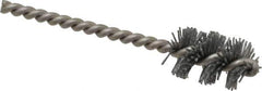 Made in USA - 5/8" Diam Helical Nylon Tube Brush - 0.022" Filament Diam, 1" Brush Length, 3-1/2" OAL, 0.162" Diam Stainless Steel Shank - USA Tool & Supply
