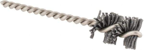 Made in USA - 5/8" Diam Helical Nylon Tube Brush - 0.04" Filament Diam, 1" Brush Length, 3-1/2" OAL, 0.162" Diam Stainless Steel Shank - USA Tool & Supply