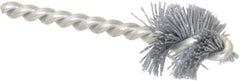 Made in USA - 1" Diam Helical Nylon Tube Brush - 0.022" Filament Diam, 1" Brush Length, 3-1/2" OAL, 1/4" Diam Stainless Steel Shank - USA Tool & Supply