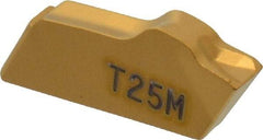 Seco - 150.102.25 16 T25M Grade, 0.088" Cutting Width, Carbide Cutoff Insert - 0° Neutral Lead Angle, 0.006" Cnr Rad, TiC/TiCN/TiN Coated, Single End - USA Tool & Supply