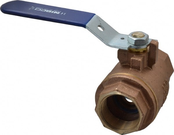 NIBCO - 1-1/2" Pipe, Full Port, Bronze Standard Ball Valve - USA Tool & Supply