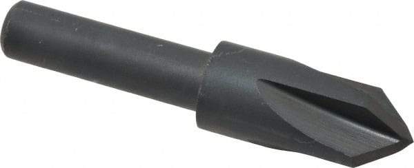 Cleveland - 3/8" Head Diam, 1/4" Shank Diam, 4 Flute 82° High Speed Steel Countersink - Oxide Finish, 1.656" OAL, Single End, Straight Shank, Right Hand Cut - USA Tool & Supply