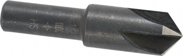 Cleveland - 1/2" Head Diam, 3/8" Shank Diam, 4 Flute 100° High Speed Steel Countersink - Oxide Finish, 1-27/32" OAL, Single End, Straight Shank, Right Hand Cut - USA Tool & Supply