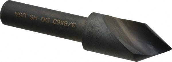 Cleveland - 3/8" Head Diam, 1/4" Shank Diam, 1 Flute 60° High Speed Steel Countersink - USA Tool & Supply