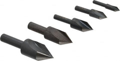 Cleveland - 5 Piece, 1/4 to 3/4" Head Diam, 60° Included Angle, Single End Countersink Set - USA Tool & Supply