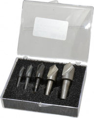 Cleveland - 5 Piece, 1/4 to 3/4" Head Diam, 82° Included Angle, Single End Countersink Set - USA Tool & Supply