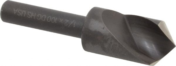 Cleveland - 1/2" Head Diam, 1/4" Shank Diam, 1 Flute 100° High Speed Steel Countersink - USA Tool & Supply