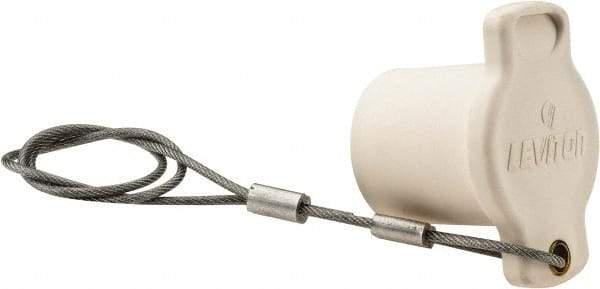 Leviton - 3R NEMA Rated, Female, White Single Pole Protective Cap - For Use with Male Plug - USA Tool & Supply