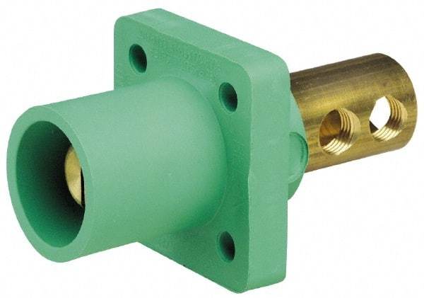 Leviton - 3R NEMA Rated, 600 Volt, 400 Amp, 1/0 to 4/0 AWG, Male, Double Set Screw, Panel Receptacle - 4-1/2 Inch Long, Blue - USA Tool & Supply