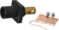 Leviton - 3R NEMA Rated, 600 Volt, 400 Amp, 1/0 to 4/0 AWG, Male, Double Set Screw, Panel Receptacle - 4-1/2 Inch Long, Black - USA Tool & Supply
