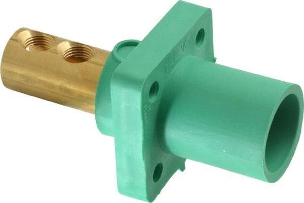 Leviton - 3R NEMA Rated, 600 Volt, 400 Amp, 1/0 to 4/0 AWG, Male, Double Set Screw, Panel Receptacle - 4-1/2 Inch Long, Green - USA Tool & Supply